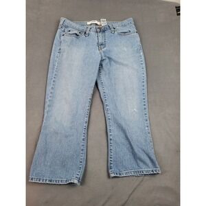 Levi 515 Capri Jeans Womens 12 Blue‎ Faded Embroidered Stretch Denim